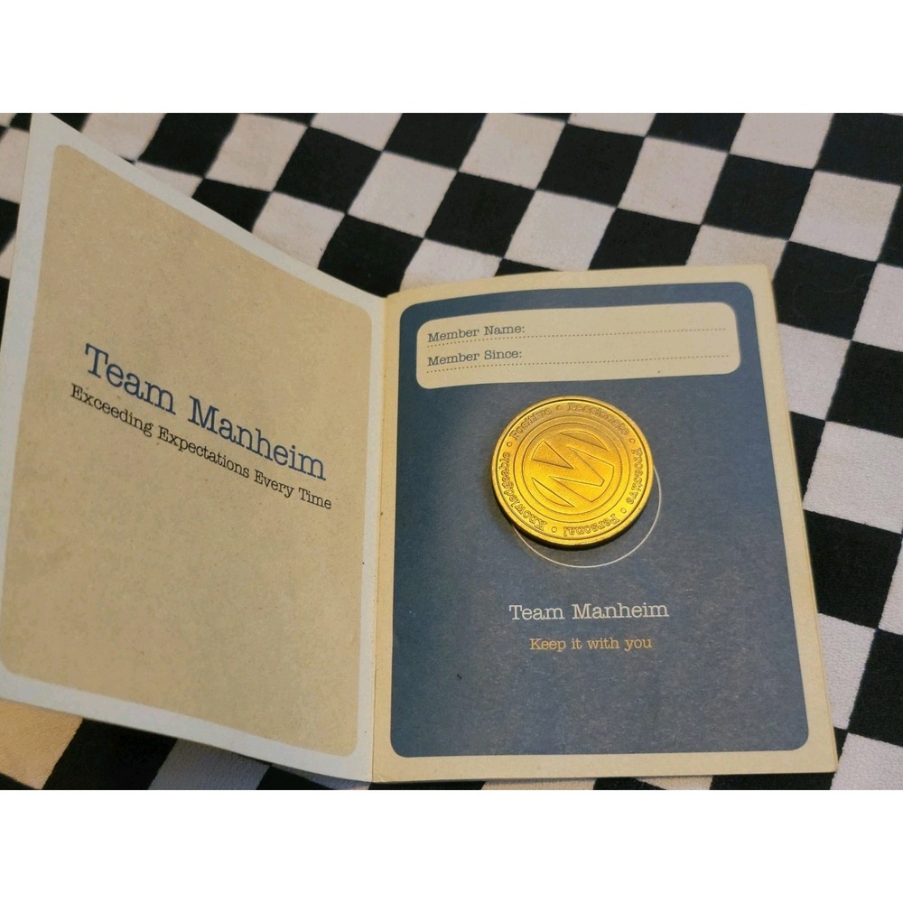 Team Manheim Employee Booklet w/ Gold Challenge Coin Corporate Memorabilia